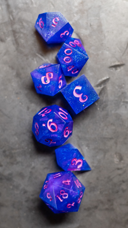 The Cosmic Drift 7-Piece Dice Set